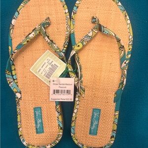 Vera Bradley Women's Peacock Straw Sandals
